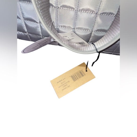 NWT’s Steve Madden Grey Blivia Nylon Tote Purse Bag Silver Puffer Crossbody 2Pcs - Picture 7 of 14